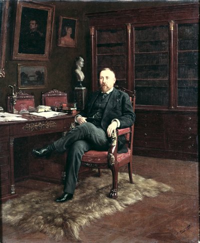 Porträt von Paul Marmottan (1856-1932) in seinem Arbeitszimmer, 1899 von Georg Rosen